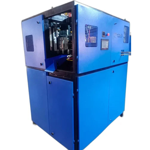 Blue 2 Cavity Pet Bottle Blowing Machine With Manual Loader