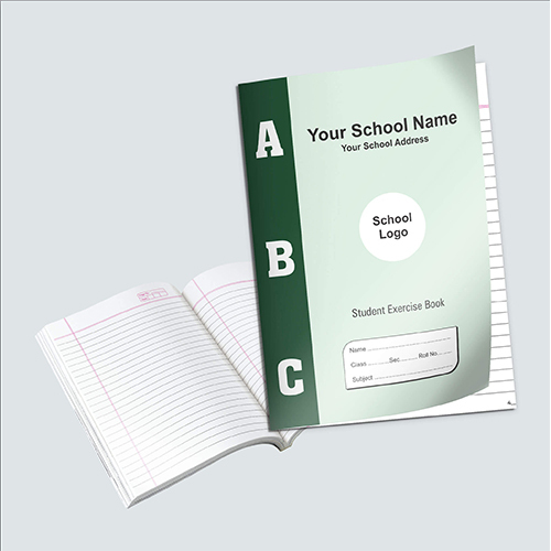 Customized Notebook - High-quality Paper, 18 X 24 Cm Size, Softcover With Center Stitched Binding | Customizable Cover Design For School Use