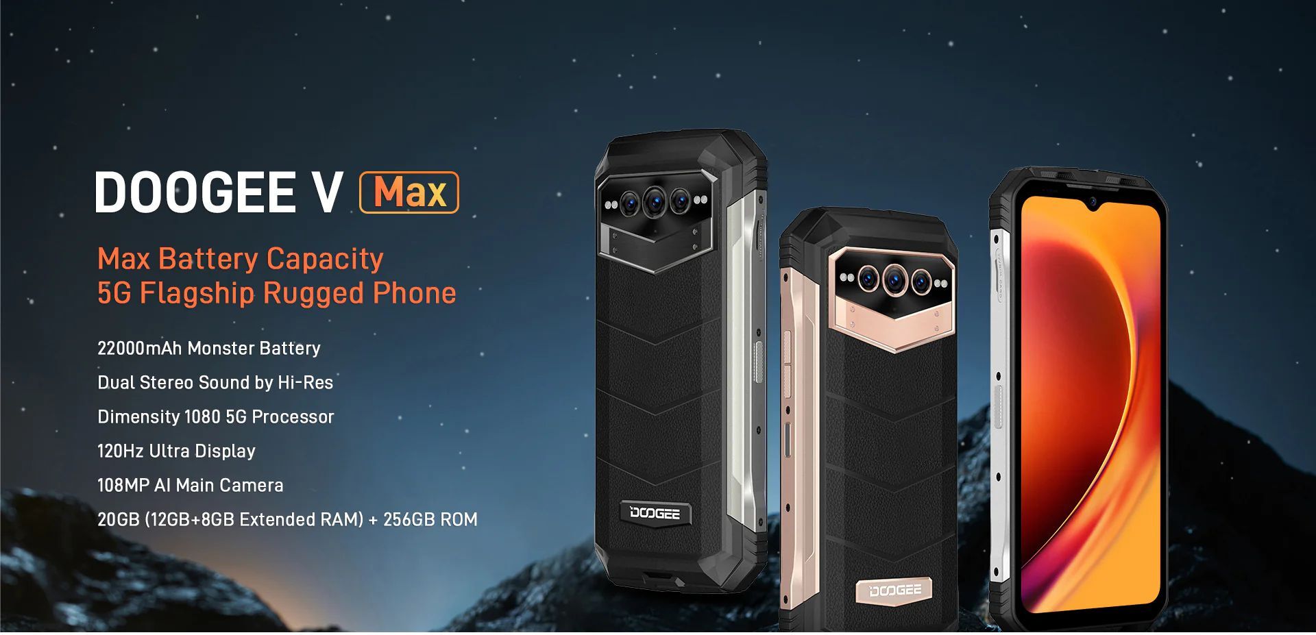 Doogee V Max Android Rugged Smartphone - Android Version: 12