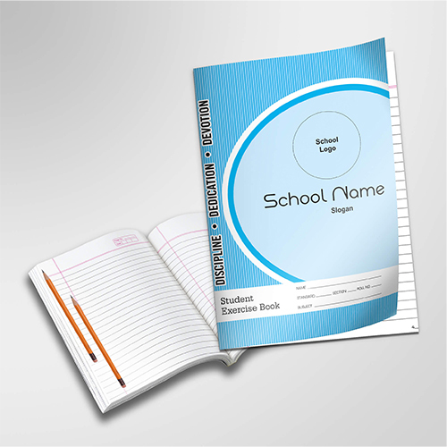 Customized Notebook - Paper Material, 18 X 24 Cm Size | Softcover, Center Stitched Binding, Ruled & Grid Pages, Personalized Design For School Use