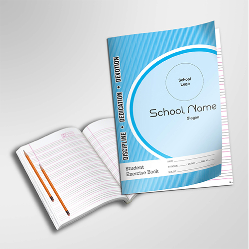 Customized Notebook - Paper Material, 18 X 24 Cm Size | Softcover, Center Stitched Binding, Ruled & Grid Pages, Personalized Design For School Use