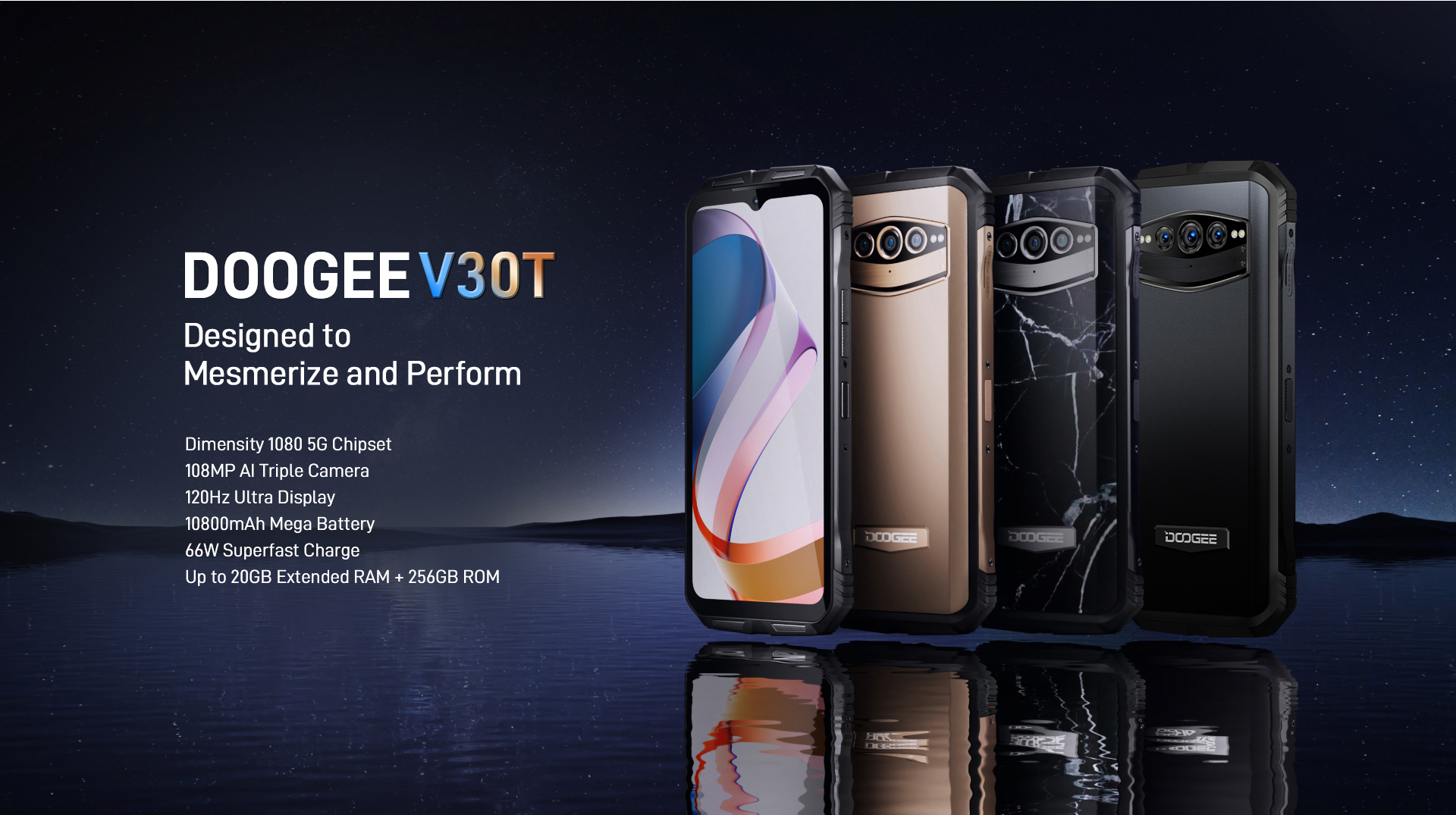 Doogee V30t Android Rugged Smartphone - Android Version: 12