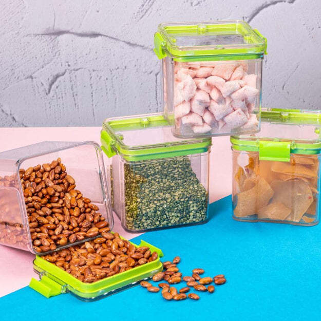 Transparent Plastic Square Storage Container Set I Air Tight Bpa Free Containers For Kitchen Storage Set (5809)