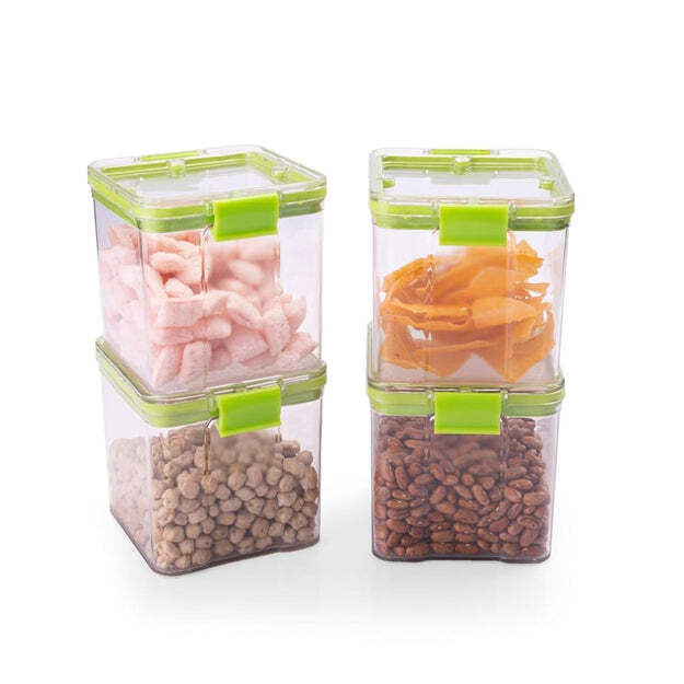 Transparent Plastic Square Storage Container Set I Air Tight Bpa Free Containers For Kitchen Storage Set (5809)
