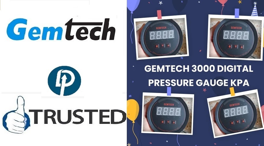 Gemtech Series 3000 Digital Pressure Gauge Range 0 To 500 Pascal - Accuracy: A 1%fs