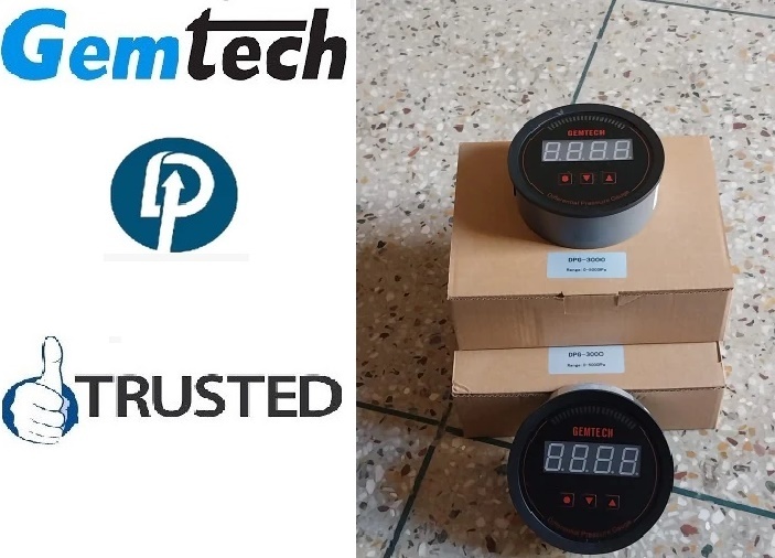 Gemtech Series 3000 Digital Pressure Gauge Range 0 To 500 Pascal - Accuracy: A 1%fs