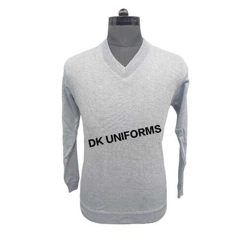 Corporate Grey Sweater - Woollen Fabric, Sizes 38, 40, 42, 44 | Full Sleeve Design, Comfortable Pullover Style For Men