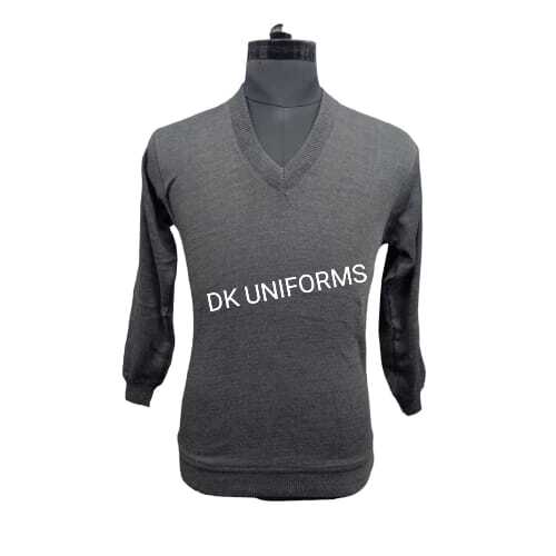 Woollen Full Sleeve Sweater - Size 38-44, Dark Grey Color | Machine Washable, Perfect For Men