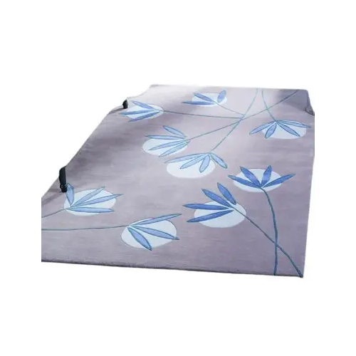 Flower Print Sky Blue Carpet Easy To Clean