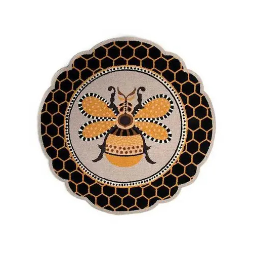 Premium Design Bee Round Carpet Non-Slip