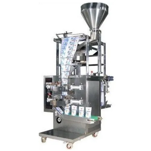Detergent Powder Packing Machine - Steel Material, Automatic Grade, Silver Color | Highly Efficient, Heavy Duty, Durable, Electric Drive, PLC Control, 220-440 Voltage