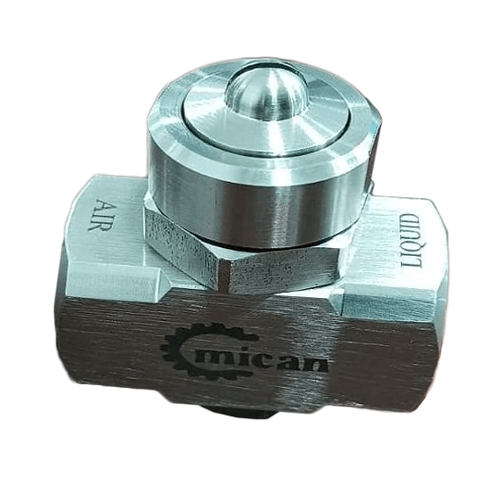 Flat Jet Internal Mix Air Atomizing Spray Nozzle - Stainless Steel, Customized Size | Aluminum Alloy, ABS Material for Industrial Use