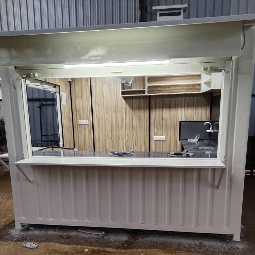 व्हाइट जीआई पोर्टेबल टी स्टाल काउंटर