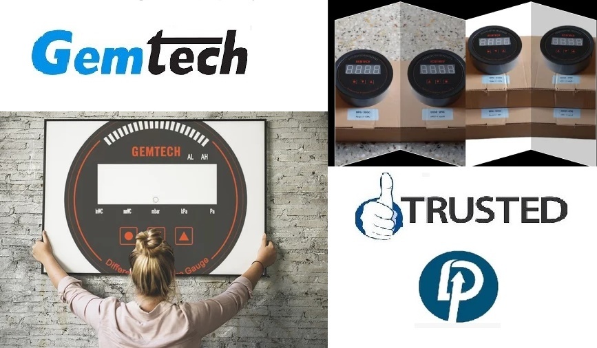 Gemtech Series 3000 Digital Pressure Gauge Range 0 To 250 Pascal Bawal - Accuracy: A 1%fs