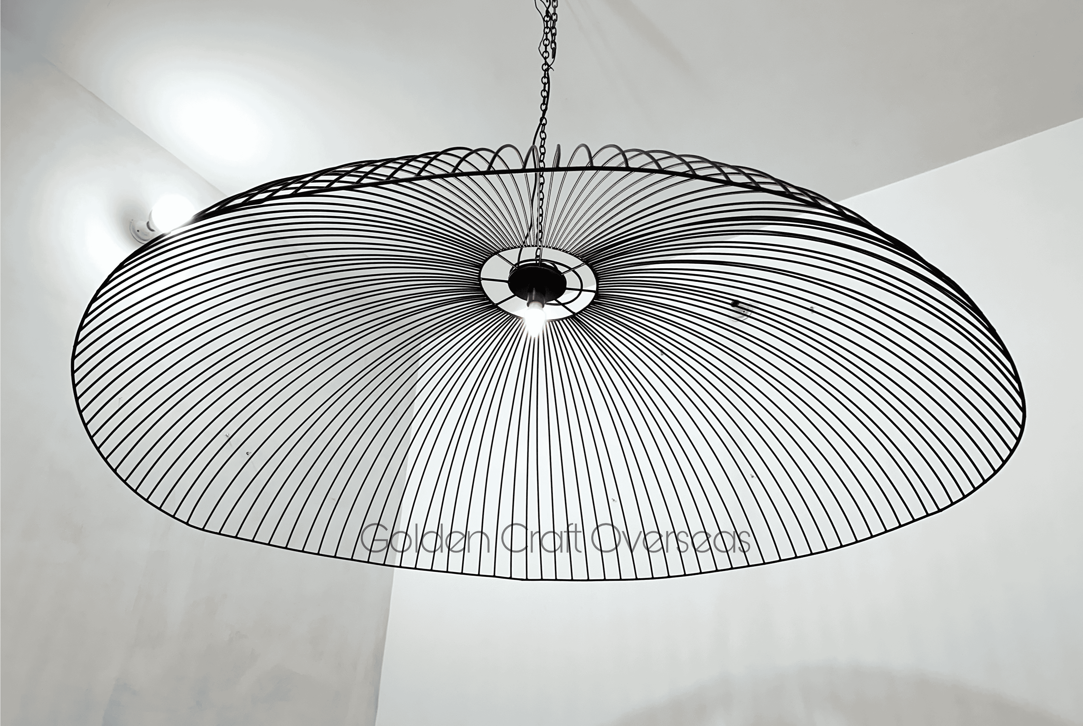 Huge Hanging Lamp - Iron 5ft X 60 X 60 X 12 Black Powder-coated Finish E-27 Or Led Compatible