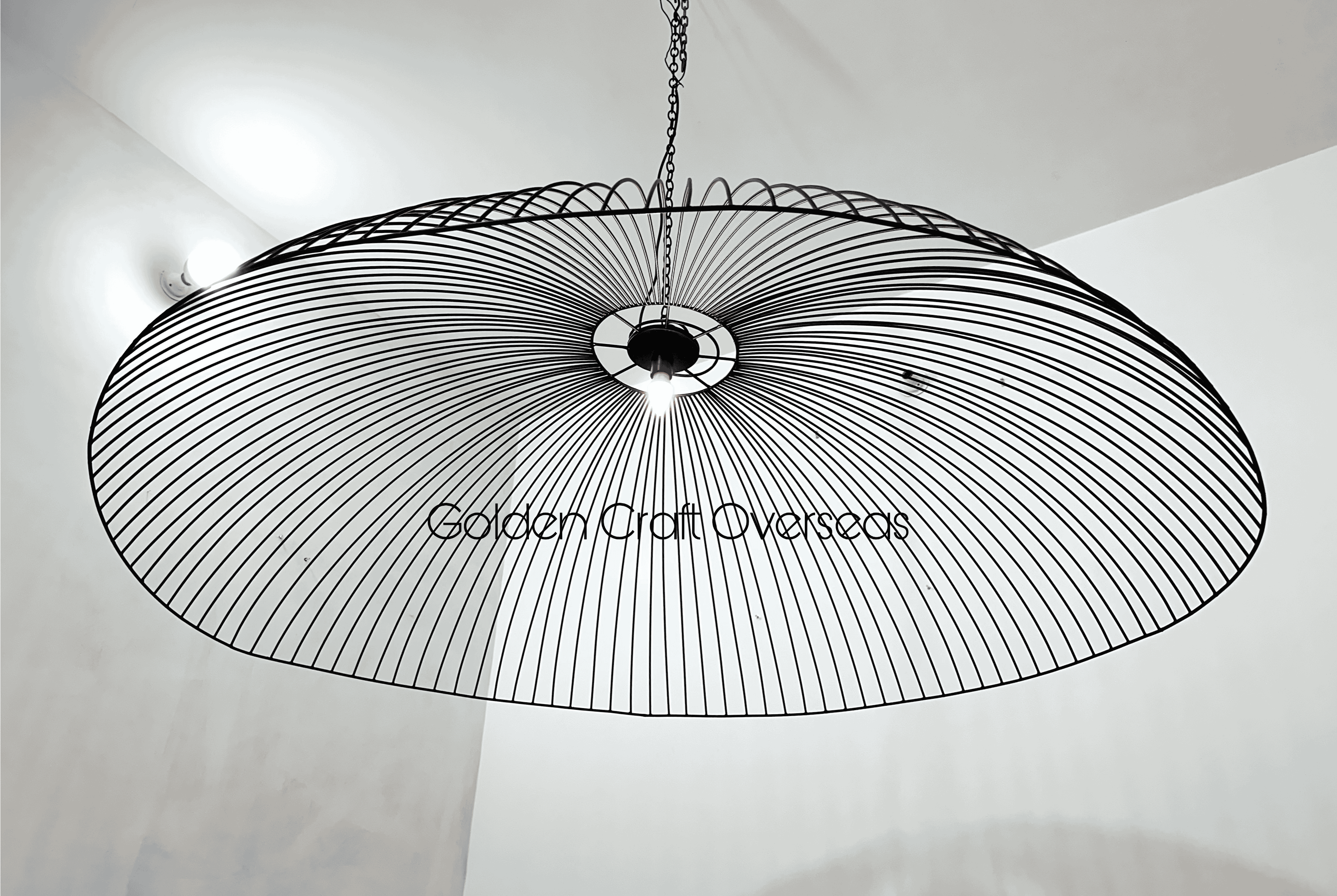 Huge Hanging Lamp - Iron 5ft X 60 X 60 X 12 Black Powder-coated Finish E-27 Or Led Compatible