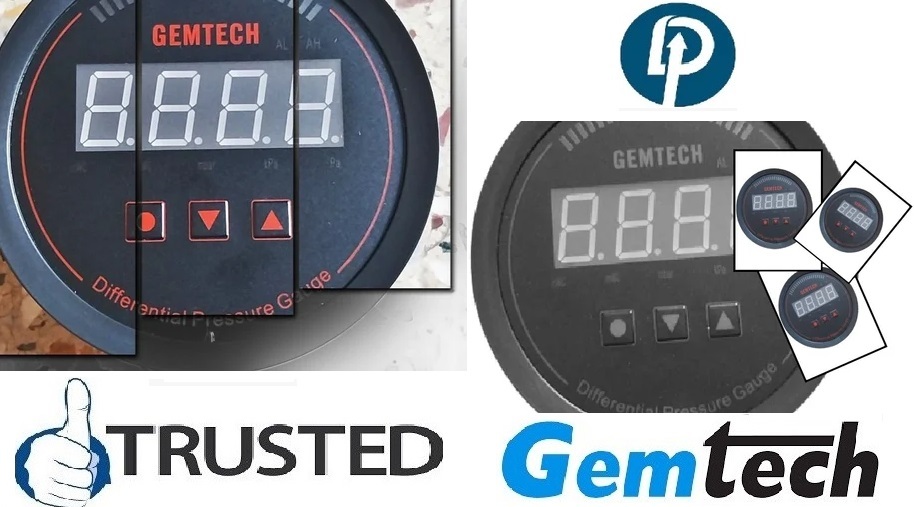 Gemtech Series 3000 Digital Pressure Gauge Range 0 To 125 Pascal - Accuracy: A 1%fs