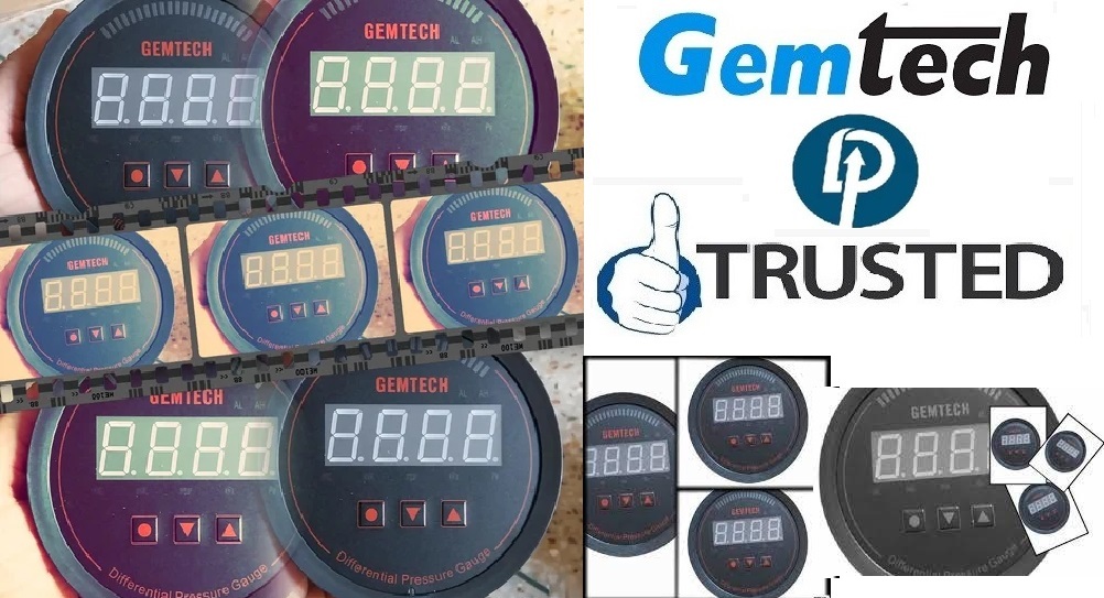 Gemtech Series 3000 Digital Pressure Gauge Range 0 To 125 Pascal - Accuracy: A 1%fs