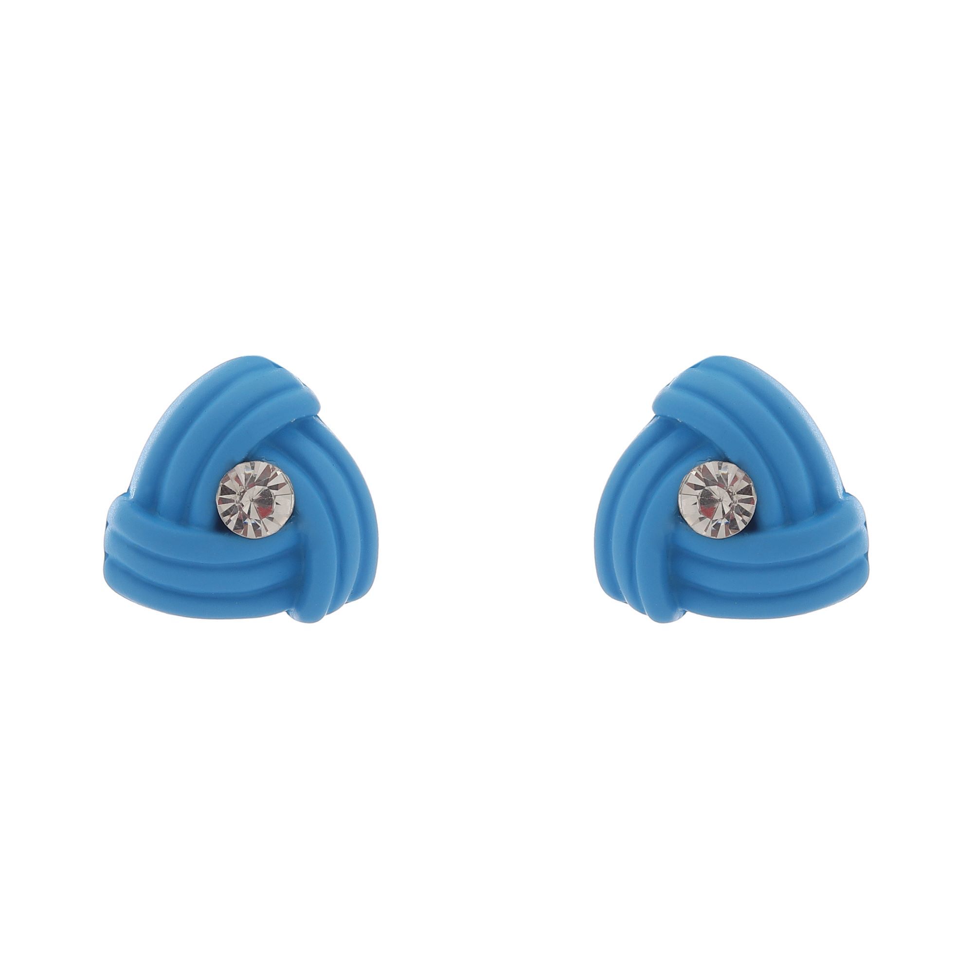 Centerstone Triangle Earrings - Alloy & Stone Material, 1x1cm Size, Multicolor Design | Elegant Accessory, Modern Look, Gift Ready, Stylish Design