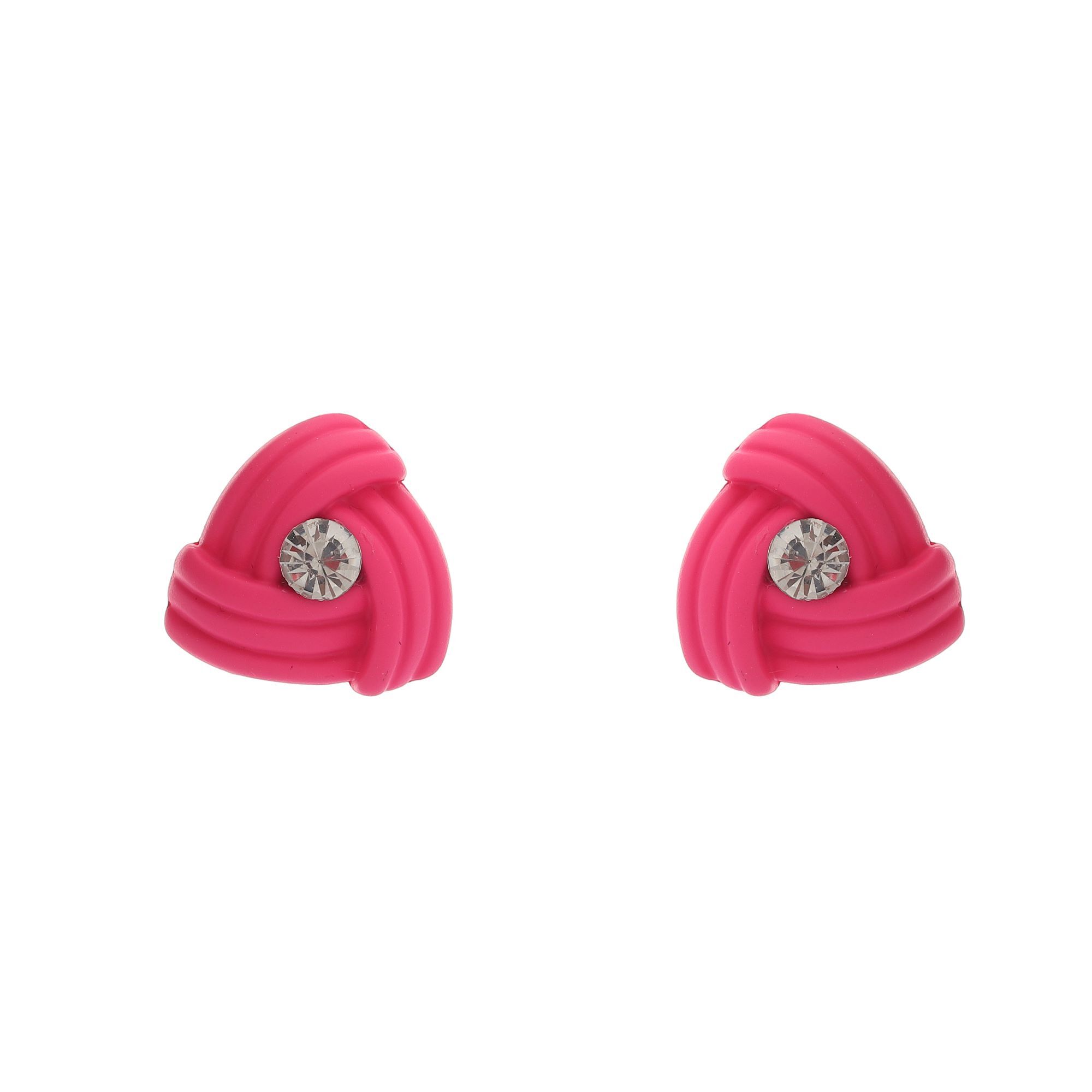 Centerstone Triangle Earrings - Alloy & Stone Material, 1x1cm Size, Multicolor Design | Elegant Accessory, Modern Look, Gift Ready, Stylish Design