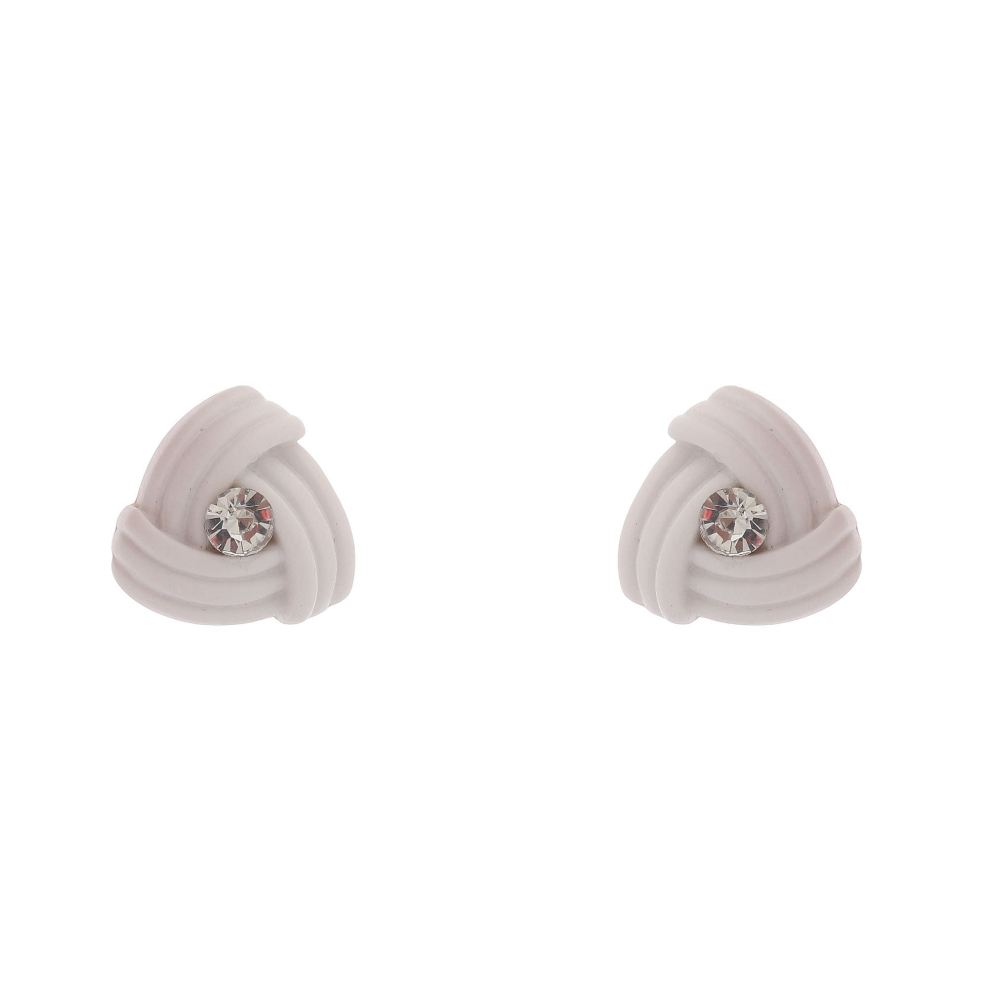 Centerstone Triangle Earrings - Alloy & Stone Material, 1x1cm Size, Multicolor Design | Elegant Accessory, Modern Look, Gift Ready, Stylish Design