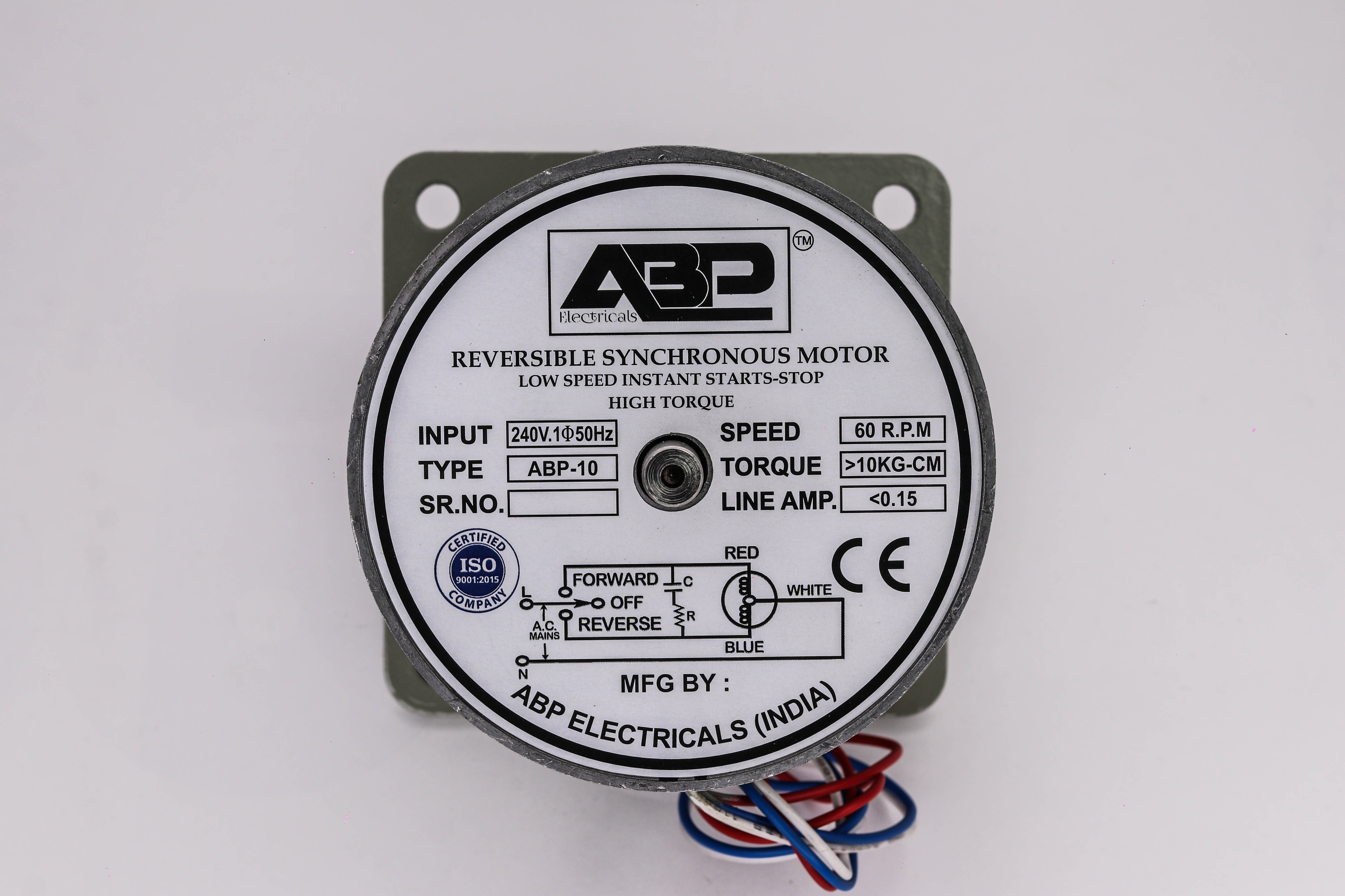 Reversible Synchronous Motor Frequency (Mhz): 50 Hertz (Hz)