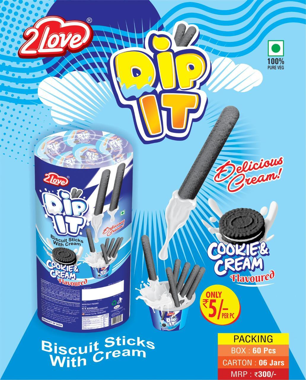 Dip It Sticks Waffer - Chocolate & Strawberry Eggless Flavor, Stick Shape | 6-month Shelf Life, Perfect For Snacking And Sharing