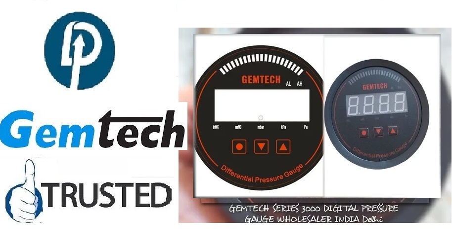 Gemtech Series-3000 Digital Pressure Gauge Range 0 To 2000 Pascal - Accuracy: A 1%fs
