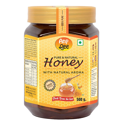 500 GM Natural Honey - Glass Jar, Elongated Packaging, Nil Moisture, No Additives | Ideal for Clinical and Personal Use