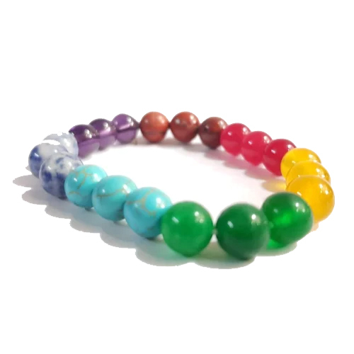 Agate 7 Chakra Gemstone Bracelet - Feature: Fashion