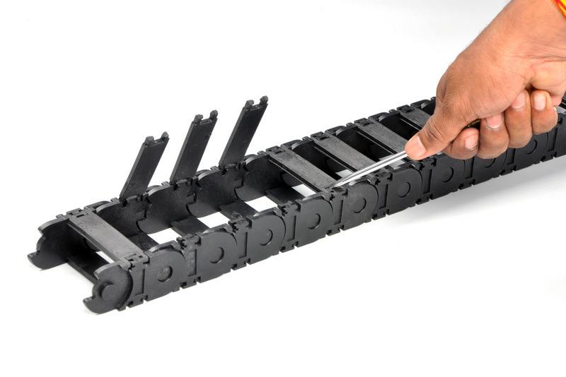 Industrial Cable Drag Chain - 1 Meter Length | Lightweight, Low Noise, Non-conductive, Easy Handling, Maintenance Free, Custom Lengths Available