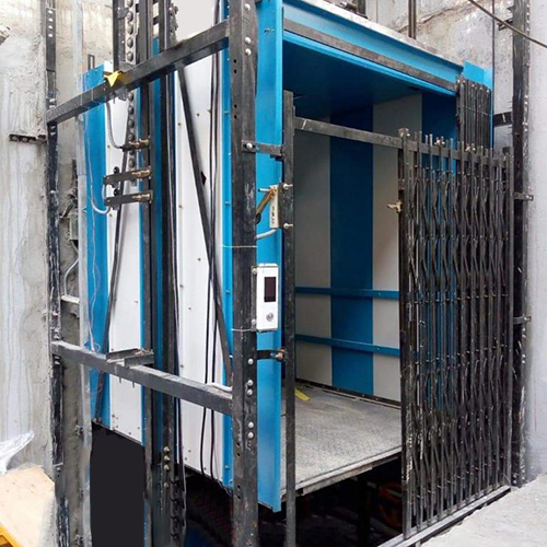 स्टेनलेस स्टील ओपन स्ट्रक्चर गुड्स लिफ्ट