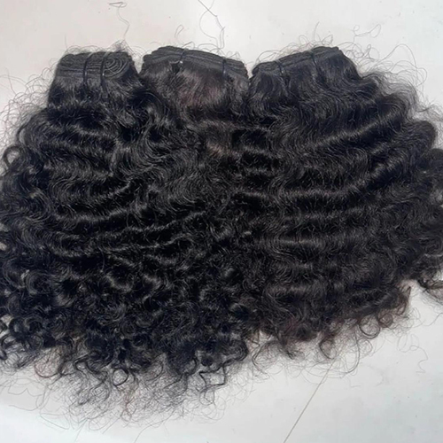 Raw Indian Curly Hair - Human Hair Type, 4-5 Year Warranty | Black Color, Soft & Silky Texture, Suitable for Personal & Professional Use