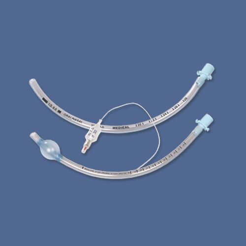 Endotracheal Tube - Flexible Medical-Grade Plastic, 7.5 mm Size, Transparent Color, Plain Design for Secure Airway Management and Ventilation
