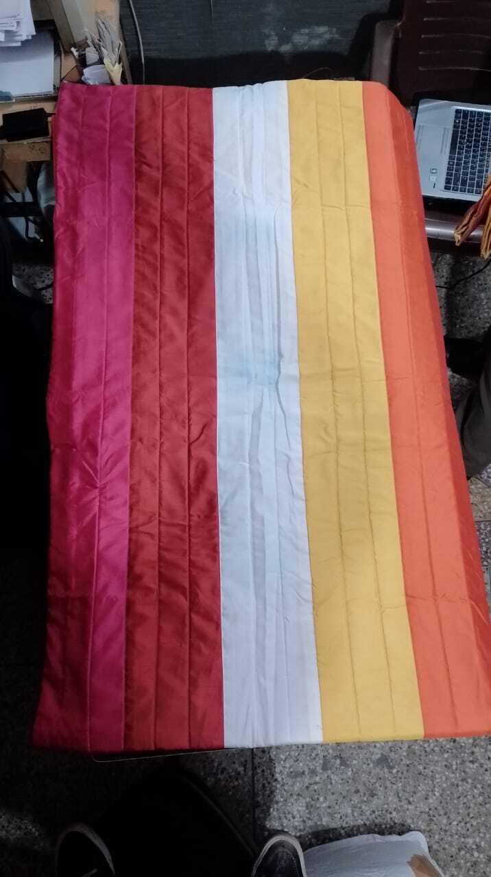 Digital Bed Runner - Multi Color Polyester, 18x96 Inch Bed Runner With 2 Cushion Covers (16x16 Inch), Quick Dry, Shrink Resistant, Patchwork Design