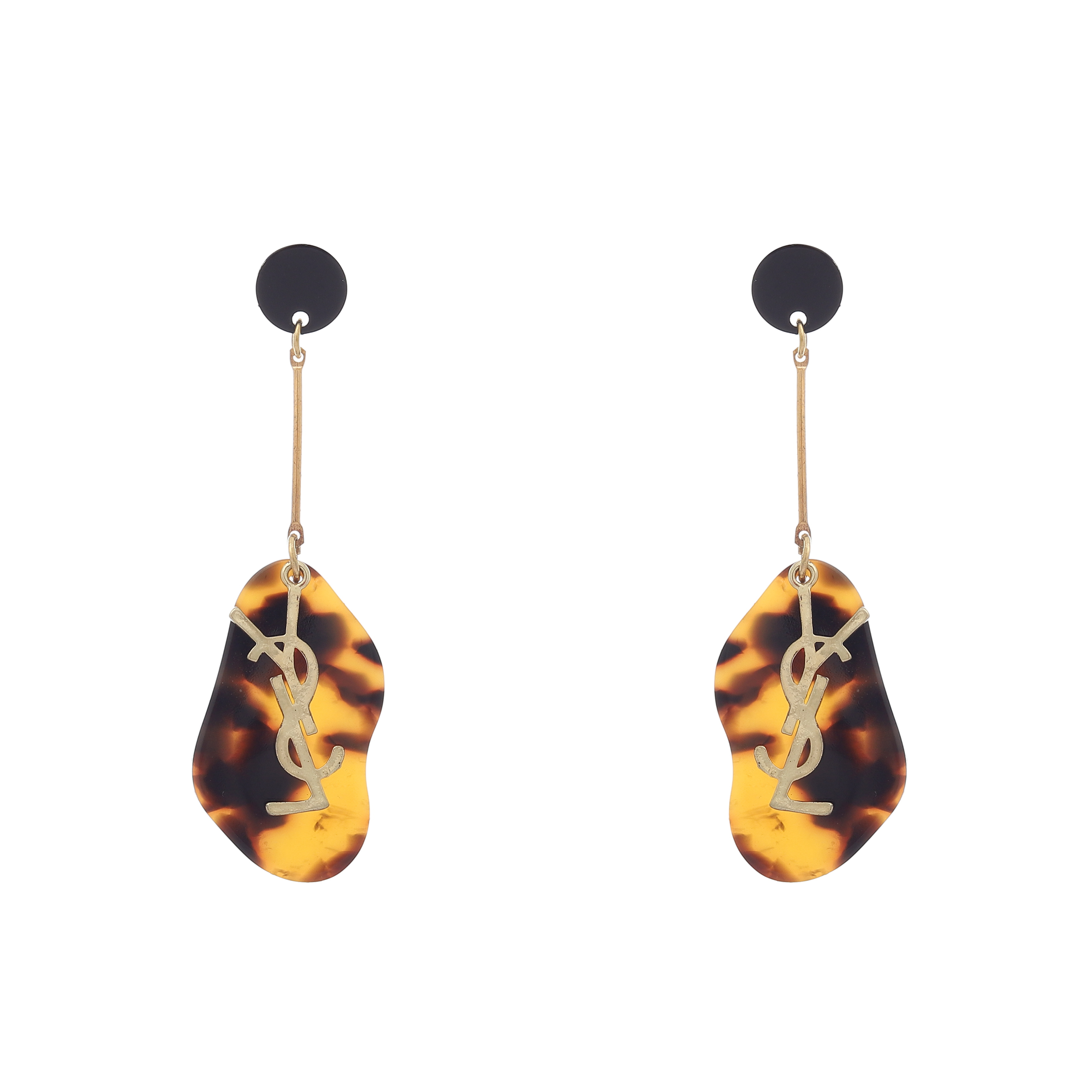 Wild Whimsy Earrings - Metal & Resin, 2x1 Inches, Gray | Casual Wear, Durable Material, Lightweight, Stylish Design, Trendy Accessory