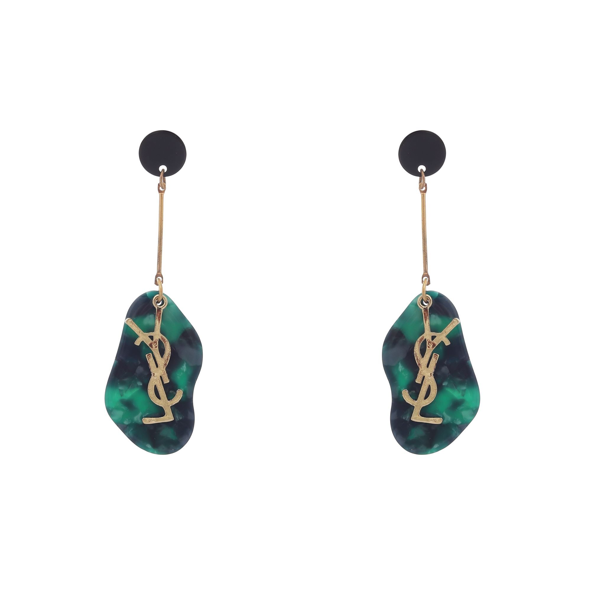 Wild Whimsy Earrings - Metal & Resin, 2x1 Inches, Gray | Casual Wear, Durable Material, Lightweight, Stylish Design, Trendy Accessory