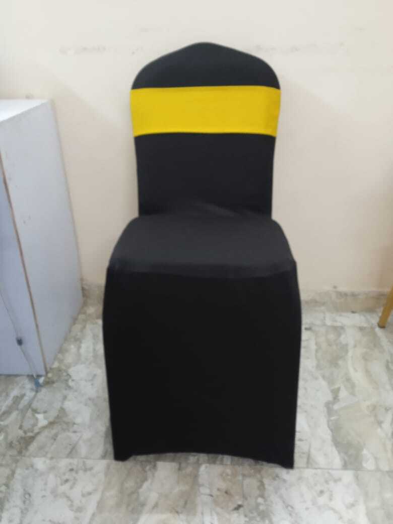 Frill Chair Cover - Lycra Material, 290 Yarn Count, Golden ...