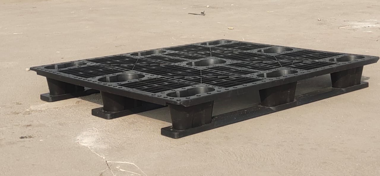 Sip-h2-1212 2 Way Anti-skid Industrial Plastic Pallet Load Capacity Heavy Duty Storage Pallet - Color: Black
