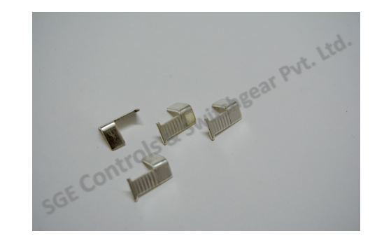 Mcb L-clamp - Brass Material, 1mm-1.20mm Thickness | Silver Color, Rated Voltage 32 Ampere, Type B & C Classification, Corrosion Resistant