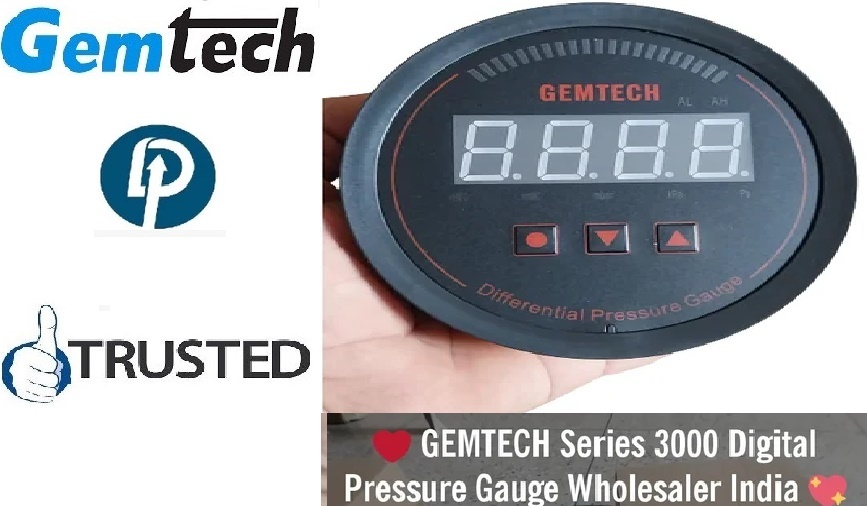 Gemtech - Series 3000 Digital Pressure Gauge Range 0 To 10.00 Mbar - Accuracy: A 1%fs