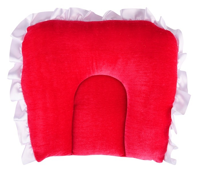 Baby Regular Headrest - Velvet Material, Soft & Comfortable Design | Ideal For 0-4 Months, Available In Red, Pink, Orange, Blue