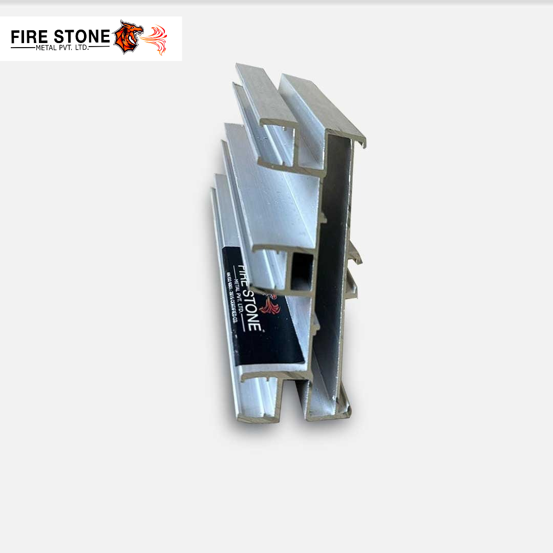 Aluminum Door Sections - 4 Mm Thick, 5 Meter Length , 6063 Alloy, Mill Finish Silver, Embossed Surface