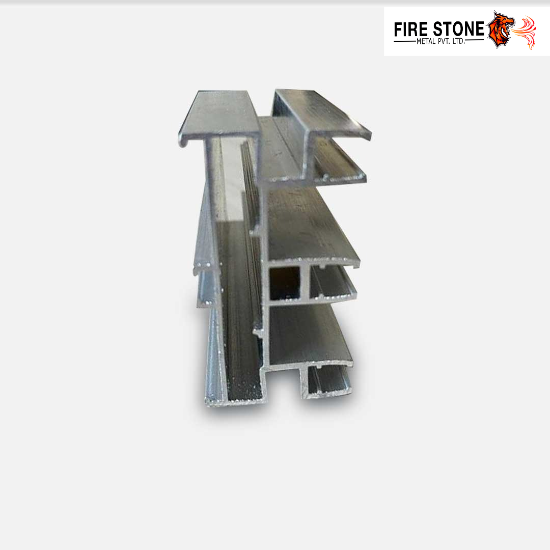 Aluminum Door Sections - 4 Mm Thick, 5 Meter Length , 6063 Alloy, Mill Finish Silver, Embossed Surface