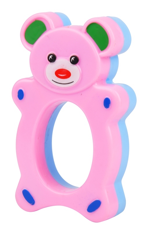 Baby Teddy Rattle - Polystyrene, 0-12 Months, Multicolor (Blue, Purple, Pink) | Enhances Eye-hand Coordination, Lightweight, Easy To Grasp