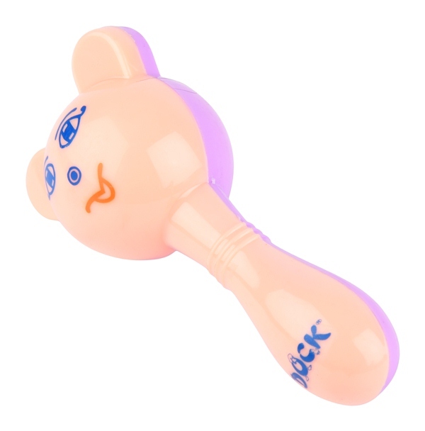 Baby Magic Rattle - Polystyrene Material, 25-50 G Weight, Purple And Peach Color | Lightweight Design, Ideal For Soothing Sore Gums
