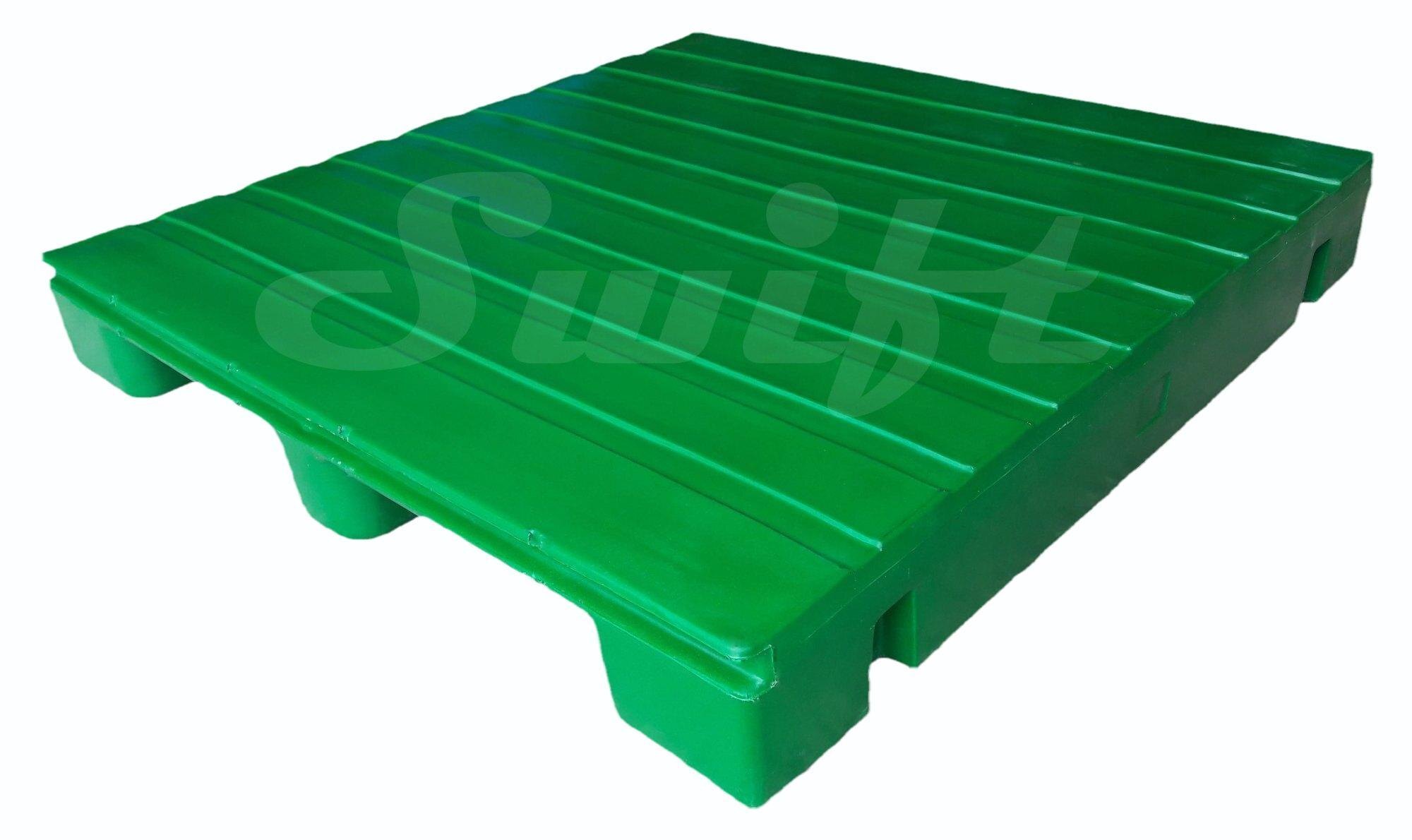 Anti Skid Plastic Pallets - Lldpe, Single Faced Design, Blue Color | Durable, 2-way Entry, Light-duty Load, Termite & Fungus Proof, Rust Free, All-weather, Long-lasting