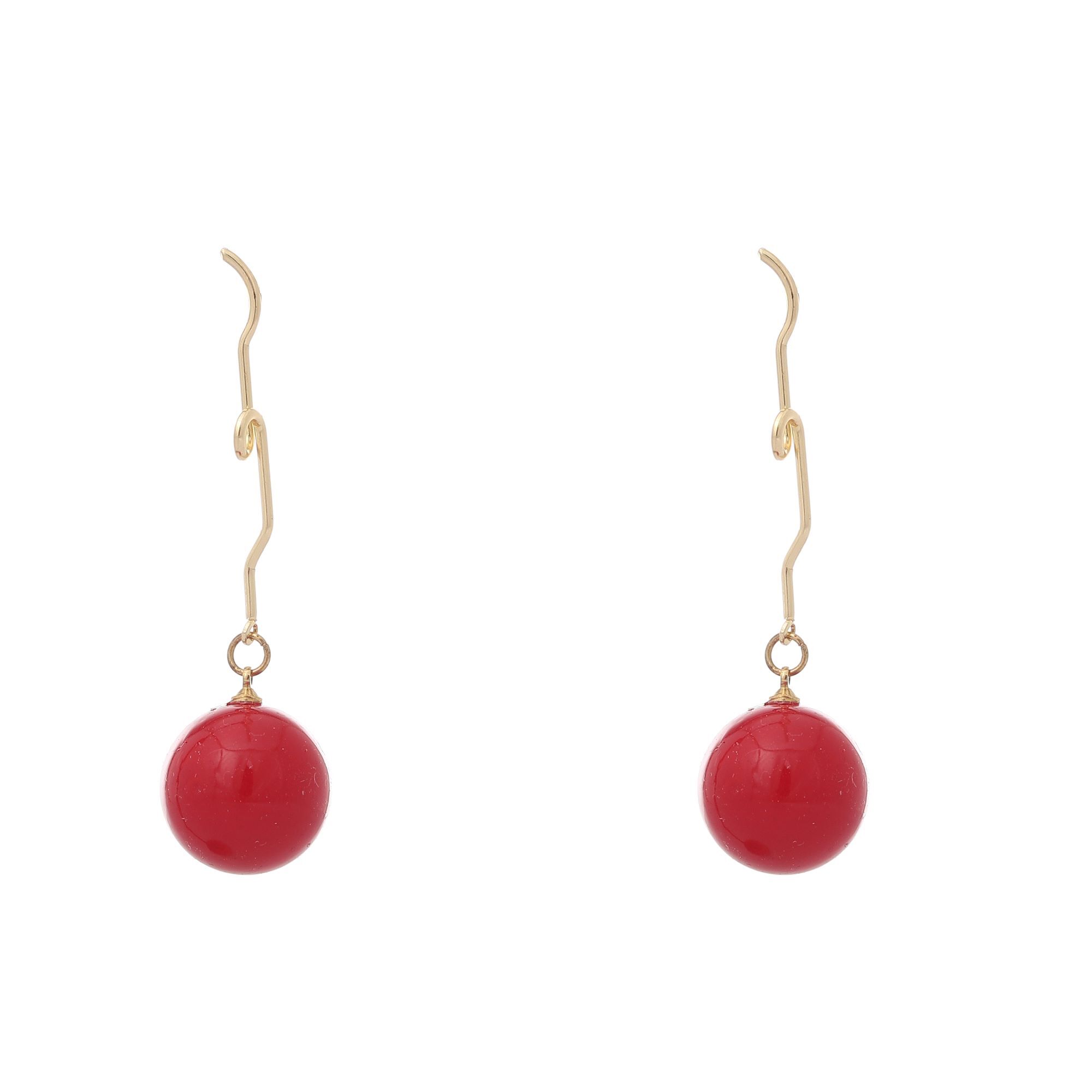 Everyday Oval Earrings - Alloy & Resin, 15x10 Mm , Lightweight Red Color, Casual Wear, Stylish Design, Post Fastening, Gift Box Included