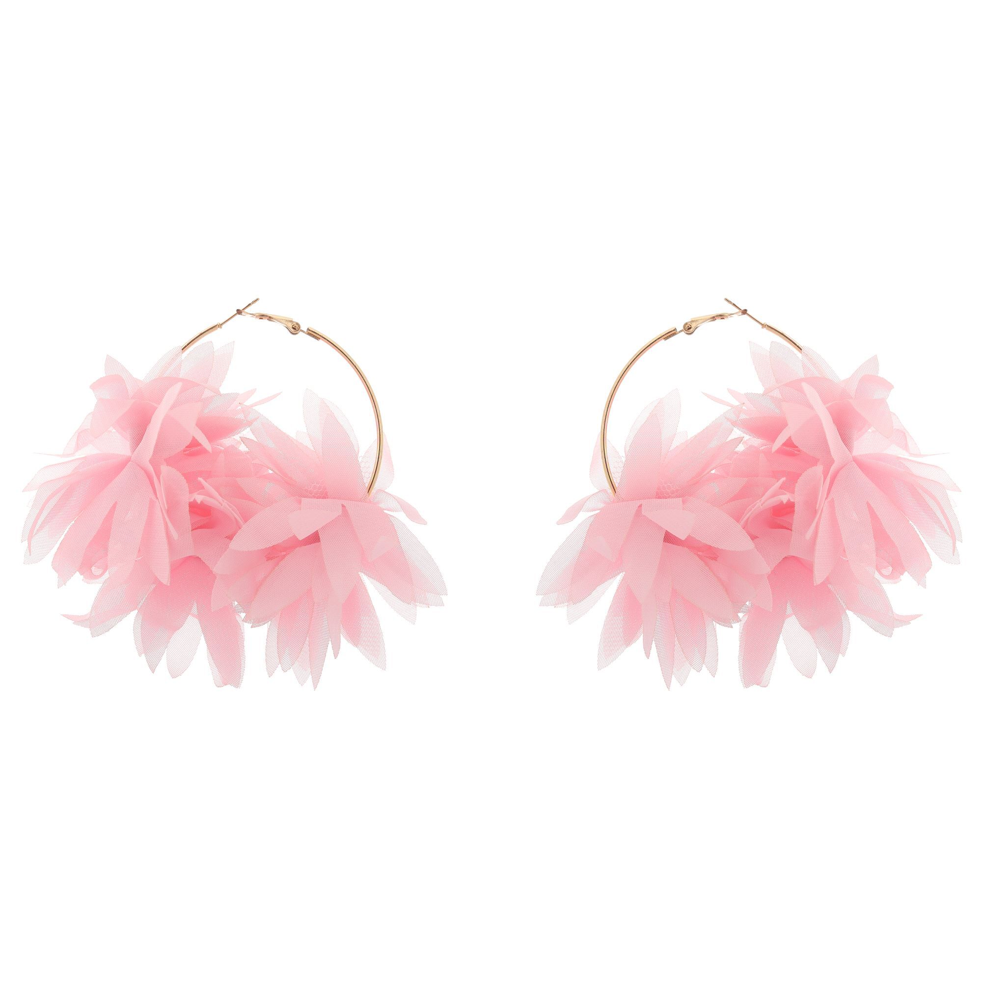 Fabric Leaf Earrings - 2x2 Cm, Coral | Lightweight, Comfortable, Delicate Design, Perfect For Casual Wear & Gatherings