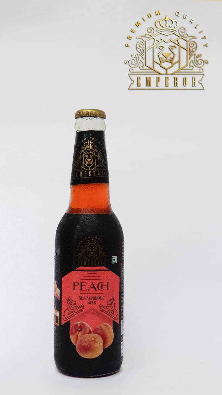 Peach Non Alcoholic Beer - Glass Bottle | Nil Alcohol Content, Sweet Taste, Ideal For All Enjoyment